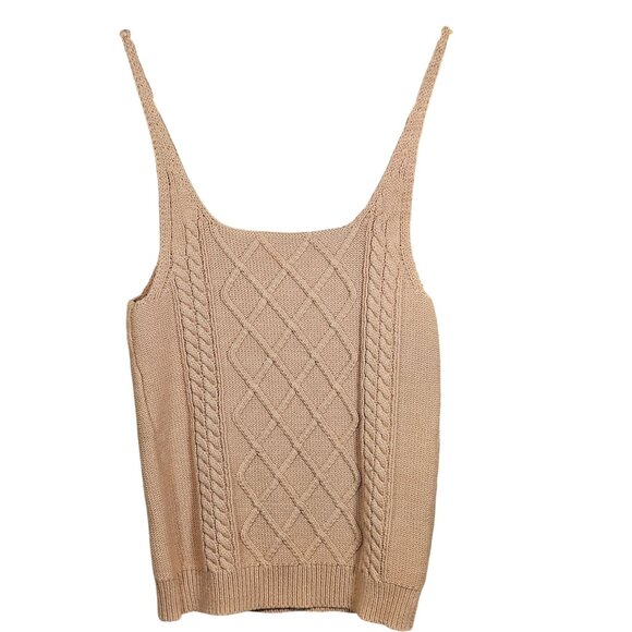 Grace & Gather Women’s Sweater Tank Camel S – Old Money, Cottagecore, Academia - Picture 3 of 10